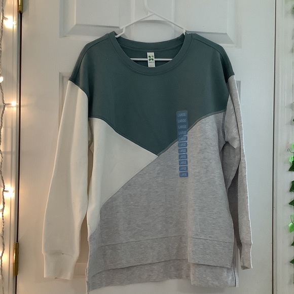 Blue Color Block Sweatshirt - Picture 2 of 3